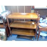 A THREE TIER VICTORIAN OAK BUFFET