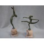 A PAIR OF ART DECO PATINATED FIGURES