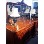 A VICTORIAN MAHOGANY SIDEBOARD WITH MIRROR BACK