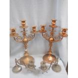 TWO PAIRS OF CANDLESTICKS