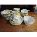 SHELLEY: A SET OF SIX "DAFFODIL" DESIGN COFFEE CUPS