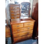 A VICTORIAN DRESSING TABLE MIRROR