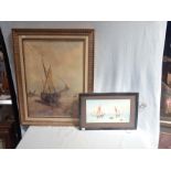 HENRY THOMAS: SMALL SAILING BOATS AT SEA, WATERCOLOUR