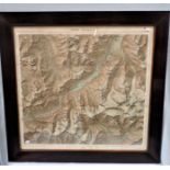 A FRAMED 19TH CENTURY MAP OF OBER ENGADIN