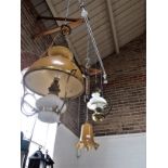A VICTORIAN STYLE HANGING OIL LAMP