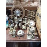 A COLLECTION OF BRASSWARE