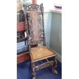 A LATE 17TH CENTURY WALNUT AND CANED SIDE CHAIR