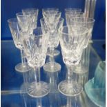 A COLLECTION OF 11 'LISMORE' WATERFORD SHERRY GLASSES