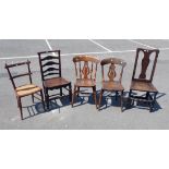 TWO SIMILAR VICTORIAN WINDSOR KITCHEN CHAIRS