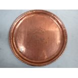 A HUGH WALLIS ARTS AND CRAFTS COPPER TRAY