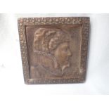 A VICTORIAN STAMPED 'SPANISH LEATHER' TYPE PROFILE OF A WOMAN