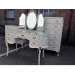 A 1960S WHITE PAINTED AND GILT LOUIS XV STYLE PART BEDROOM SUITE