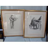 A LIMITED EDITION PRINT OF A PIANIST