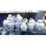 A COLLECTION OF BLUE AND WHITE GINGER JARS