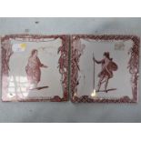 A PAIR OF DELFT TILES