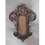 A MINIATURE ART NOUVEAU 'STYLE' WHITE METAL PHOTOGRAPH FRAME