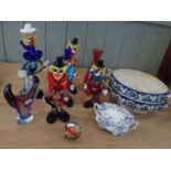 A COLLECTION OF MURANO GLASS CLOWNS