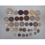 A QUANTITY OF WORN VICTORIAN SILVER COINS