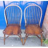 A SET OF SIX ELM AND ASH WINDSOR CHAIRS