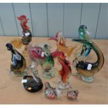 A COLLECTION OF MURANO GLASS ANIMALS