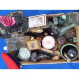 A COLLECTION OF MISCELLANEOUS ITEMS INCLUDING A VICTORIAN STRING BOX