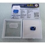 A SINGLE CUSHION-CUT SAPPHIRE