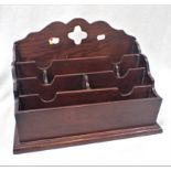 A MAHOGANY VICTORIAN STYLE STATIONERY RACK