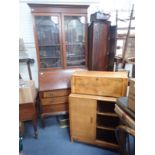 AN EDWARDIAN BUREAU BOOKCASE