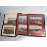 19TH CENTURY RACING PRINT AND FOUR OTHER PRINTS