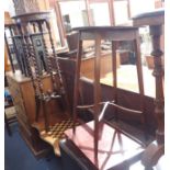 AN VICTORIAN TABLE WITH CHESS BOARD TOP