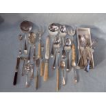 A QUANITITY OF SILVER AND PLATED FLATWARE