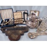 A QUANTITY OF SILVER-PLATED ITEMS