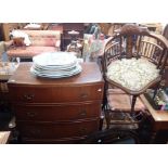 AN EDWARDIAN MAHOGANY CORNER CHAIR