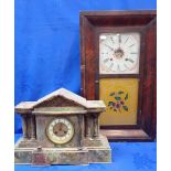 A VICTORIAN ONYX CASED MANTEL CLOCK