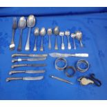 A COLLECTION OF SILVER CUTLERY AND OTHER SIMILAR ITEMS