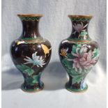 A PAIR OF CHINESE CLOISONNE VASES