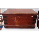 A VICTORIAN GRAINED PINE BLANKET BOX