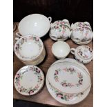 A WEDGWOOD 'HATHAWAY ROSE' PART TEA SET