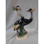 A WEST GERMAN CERAMIC MODEL OF TWO EXOTIC BIRDS