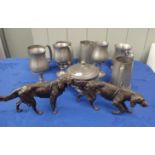 TWO BRONZE MODELS OF SETTER DOGS