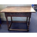 A 17TH CENTURY OAK SIDE TABLE