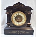 A VICTORIAN SLATE MANTEL CLOCK