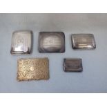 A COLLECTION OF SILVER CIGARETTE CASES