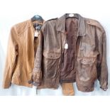 A LEATHER 'BOMBER' STYLE JACKET