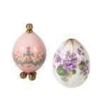 TWO RUSSIAN PORCELAIN EASTER EGGS, LATE 19TH CENTURY