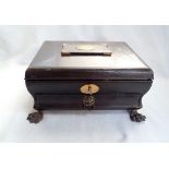 A 19TH CENTURY LEATHER-COVERED WORKBOX