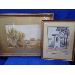 A VICTORIAN WATERCOLOUR, HARVEST SCENE