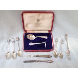 A SILVER CHILDS SPOON AND PUSHER