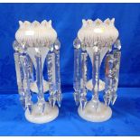 A PAIR OF VICTORIAN GLASS LUSTRES