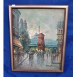 MANNER OF ANTOINE BLANCHARD, 1910-1988: PARISIAN STREET, NEAR THE MOULIN ROUGE